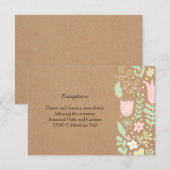 Boho Pastel Bloemenkrans Rustieke Bruiloft Informatiekaartje (Voorkant / Achterkant)