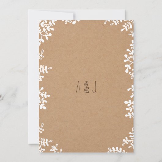 Boho pastel bloemenkrans rustieke bruiloft kaart (Achterkant)