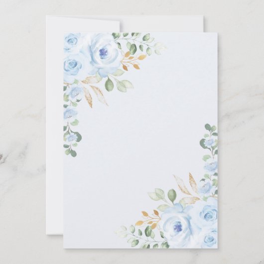 Boho Pastel Blue Flower Vrijgezellenfeest Tea Part Kaart (Achterkant)