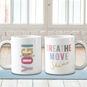 Boho Pastel Color Yogi met naam Motivatie Quote Koffiemok