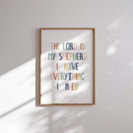 Boho pastel De heer is mijn herder poster
