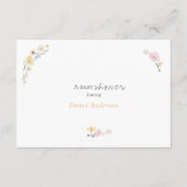 Boho Pastel Diaper Raffle Calligrafie Baby shower Informatiekaartje (Achterkant)