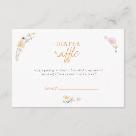 Boho Pastel Diaper Raffle Calligrafie Baby shower Informatiekaartje