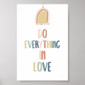 Boho pastel Doe alles met liefde poster (Voorkant)