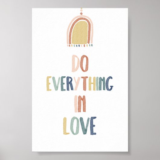 Boho pastel Doe alles met liefde poster (Voorkant)
