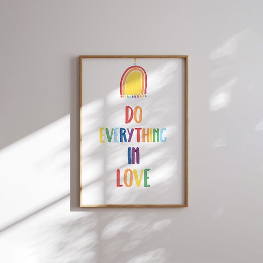 Boho pastel Doe alles met liefde poster