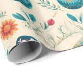 Boho Pastel Easter Eggs en Wildflowers Cadeaupapier (Rol Hoek)