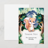 Boho Pastel Eekhoorn Verjaardag Bedankkaart (Voorkant / Achterkant)