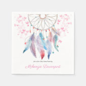 Boho Pastel Feathers Dreamweaver Girl Baby shower Servet (Voorkant)