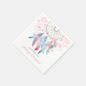 Boho Pastel Feathers Dreamweaver Girl Baby shower Servet (Hoek)