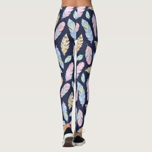 Boho Pastel Feathers Leggings (Achterkant)