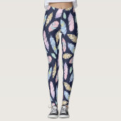 Boho Pastel Feathers Leggings (Voorkant)