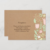 Boho Pastel Floral Wreath Rustic Wedding Informatiekaartje (Voorkant / Achterkant)