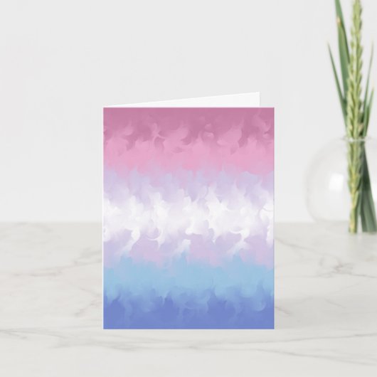 Boho Pastel Fluffy Abstract Bigender Pride Flag Bedankkaart (Voorkant)