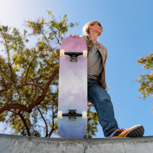 Boho Pastel Fluffy Abstract Bigender Pride Flag Persoonlijk Skateboard
