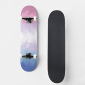 Boho Pastel Fluffy Abstract Bigender Pride Flag Persoonlijk Skateboard (Voorkant)