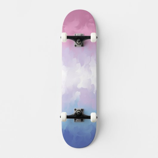 Boho Pastel Fluffy Abstract Bigender Pride Flag Persoonlijk Skateboard (Voorkant)