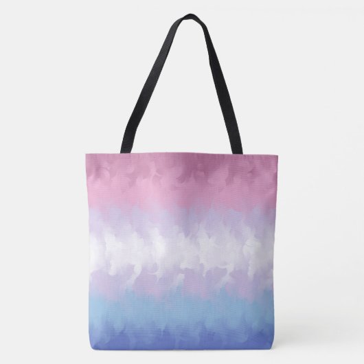 Boho Pastel Fluffy Abstract Bigender Pride Flag Tote Bag (Voorkant)