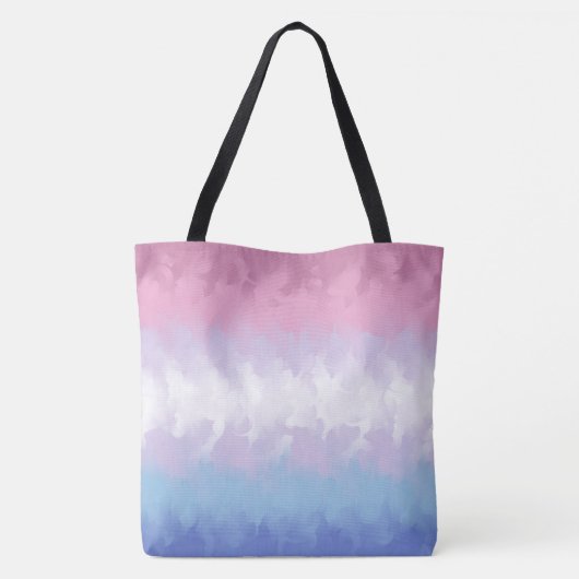 Boho Pastel Fluffy Abstract Bigender Pride Flag Tote Bag (Achterkant)
