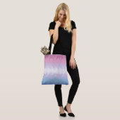 Boho Pastel Fluffy Abstract Bigender Pride Flag Tote Bag (Op model)