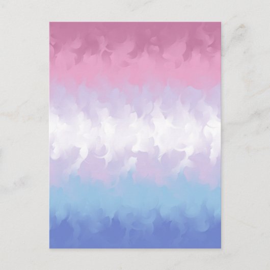 Boho Pastel Fluffy Abstract Bigender Pride Vlag Briefkaart (Voorkant)