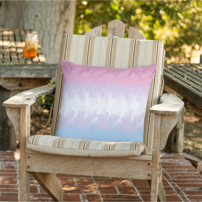 Boho Pastel Fluffy Abstract Bigender Pride Vlag Buitenkussen (Stoel)