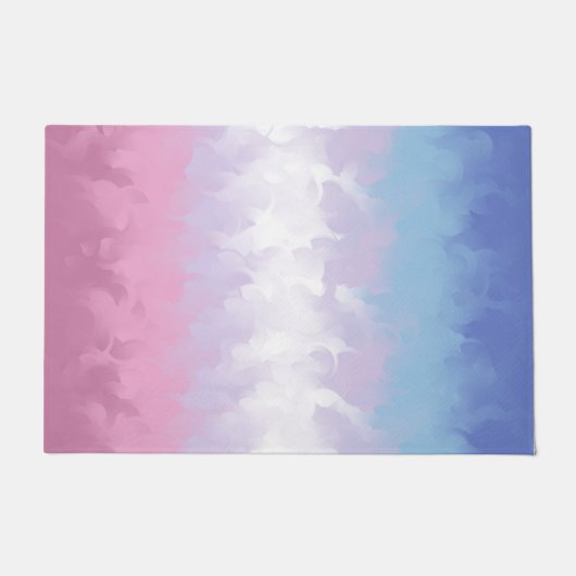 Boho Pastel Fluffy Abstract Bigender Pride Vlag Deurmat (Voorkant)
