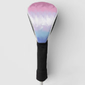 Boho Pastel Fluffy Abstract Bigender Pride Vlag Golfheadcover (Voorkant)