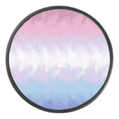 Boho Pastel Fluffy Abstract Bigender Pride Vlag Hockey Puck (Voorkant)
