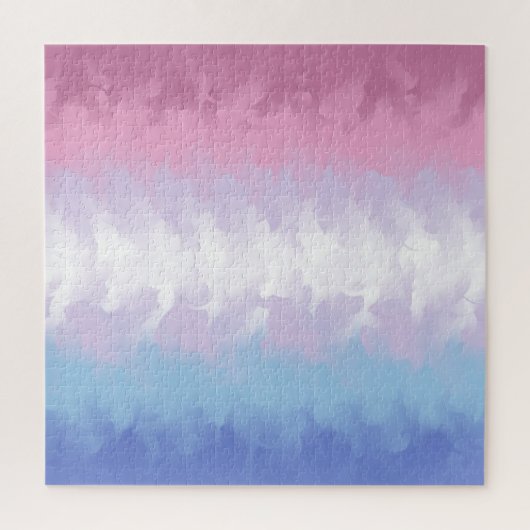 Boho Pastel Fluffy Abstract Bigender Pride Vlag Legpuzzel (Verticaal)