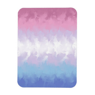 Boho Pastel Fluffy Abstract Bigender Pride Vlag Magneet