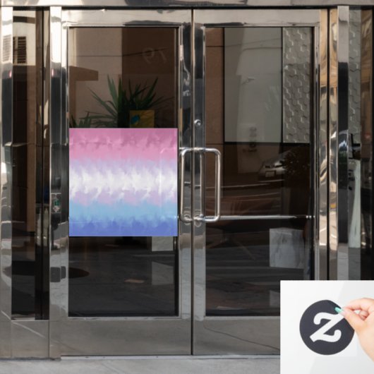 Boho Pastel Fluffy Abstract Bigender Pride Vlag Raamsticker (Kantoordeur)