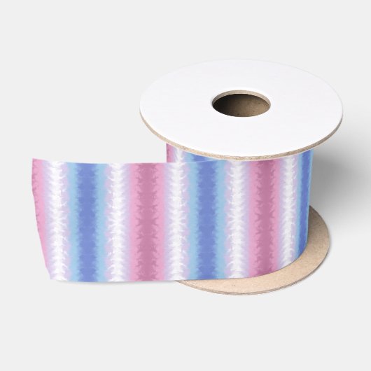 Boho Pastel Fluffy Abstract Bigender Pride Vlag Satijnen Lint (Spoel)