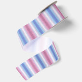 Boho Pastel Fluffy Abstract Bigender Pride Vlag Satijnen Lint (Achterkant)