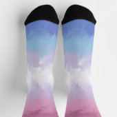 Boho Pastel Fluffy Abstract Bigender Pride Vlag Sokken (Top)