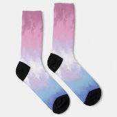 Boho Pastel Fluffy Abstract Bigender Pride Vlag Sokken (Rechts)