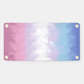 Boho Pastel Fluffy Abstract Bigender Pride Vlag Spandoek (Horizontaal)