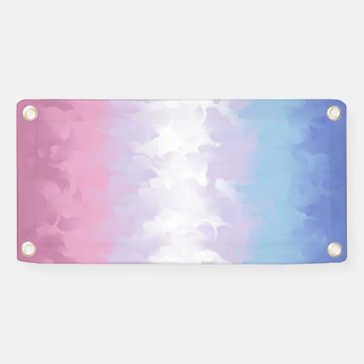 Boho Pastel Fluffy Abstract Bigender Pride Vlag Spandoek (Horizontaal)