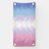 Boho Pastel Fluffy Abstract Bigender Pride Vlag Spandoek (Verticaal)
