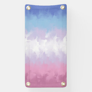 Boho Pastel Fluffy Abstract Bigender Pride Vlag Spandoek