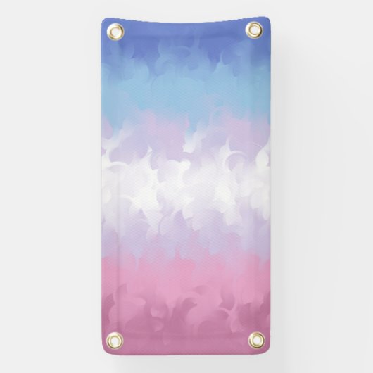 Boho Pastel Fluffy Abstract Bigender Pride Vlag Spandoek (Verticaal)