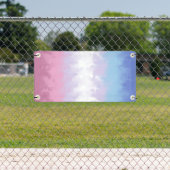Boho Pastel Fluffy Abstract Bigender Pride Vlag Spandoek (Insitu)