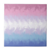 Boho Pastel Fluffy Abstract Bigender Pride Vlag Tegeltje (Voorkant)