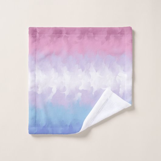 Boho Pastel Fluffy Abstract Bigender Pride Vlag Washandje (Wasdoekje)