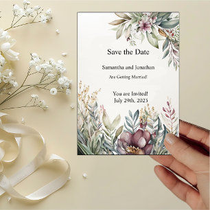 BOHO Pastel Garden Colors Save the Date Kaart