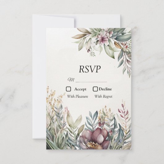 BOHO Pastel Garden Colors Weddenschap RSVP (Voorkant)