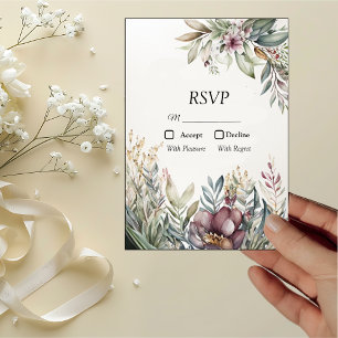 BOHO Pastel Garden Colors Weddenschap RSVP Kaartje