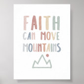 Boho pastel geloof kan bergen afdrukken verplaatse poster (Voorkant)