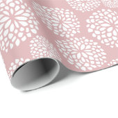 Boho Pastel Girly Moderne Roze Bloemen Cadeaupapier (Rol Hoek)