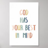 Boho pastel God heeft je beste in gedachten poster (Voorkant)